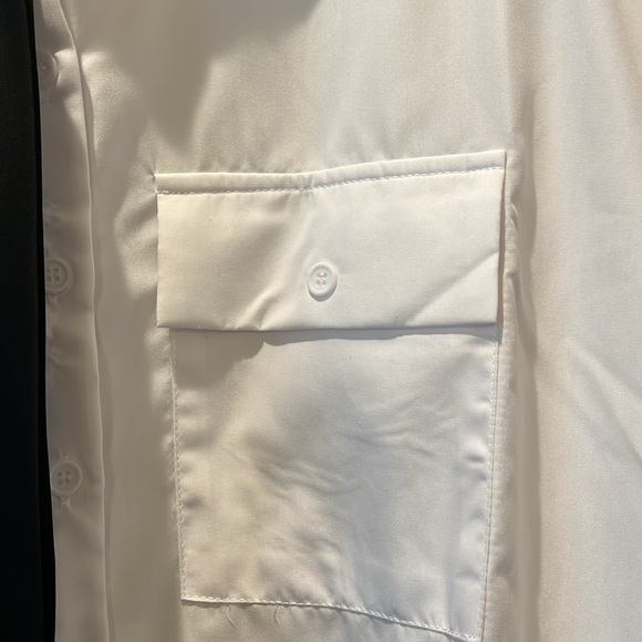 Oversized white button up with tie - Picture 7 of 9